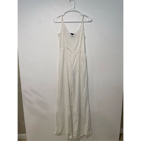 Forever 21 White Polka Dot Wide Leg Jumpsuit Size Small - Picture 1 of 9